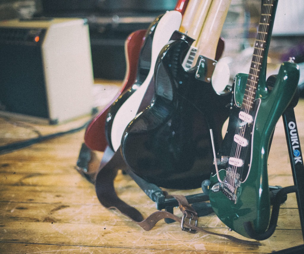 Green Stratocaster and other guitars